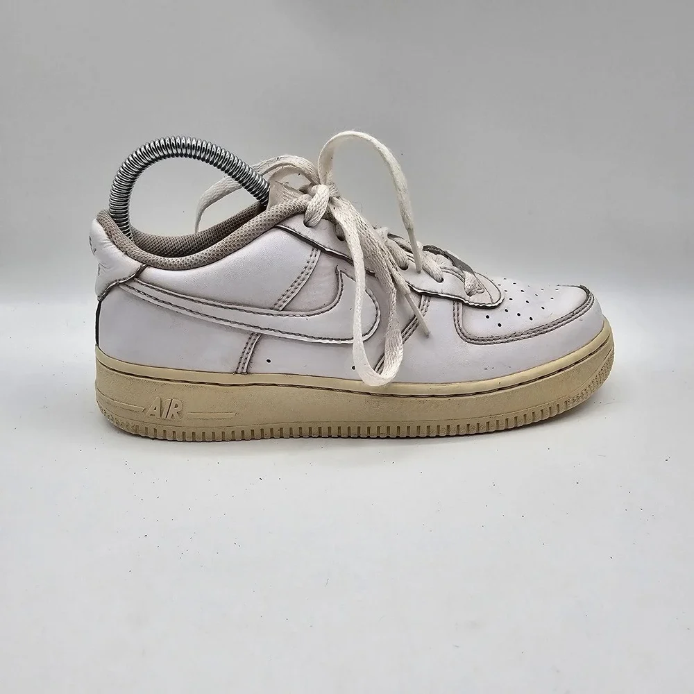 Nike Air Force 1 Low‎ Shoes Youth Size 5.5Y White Leather Sneakers 314192-117